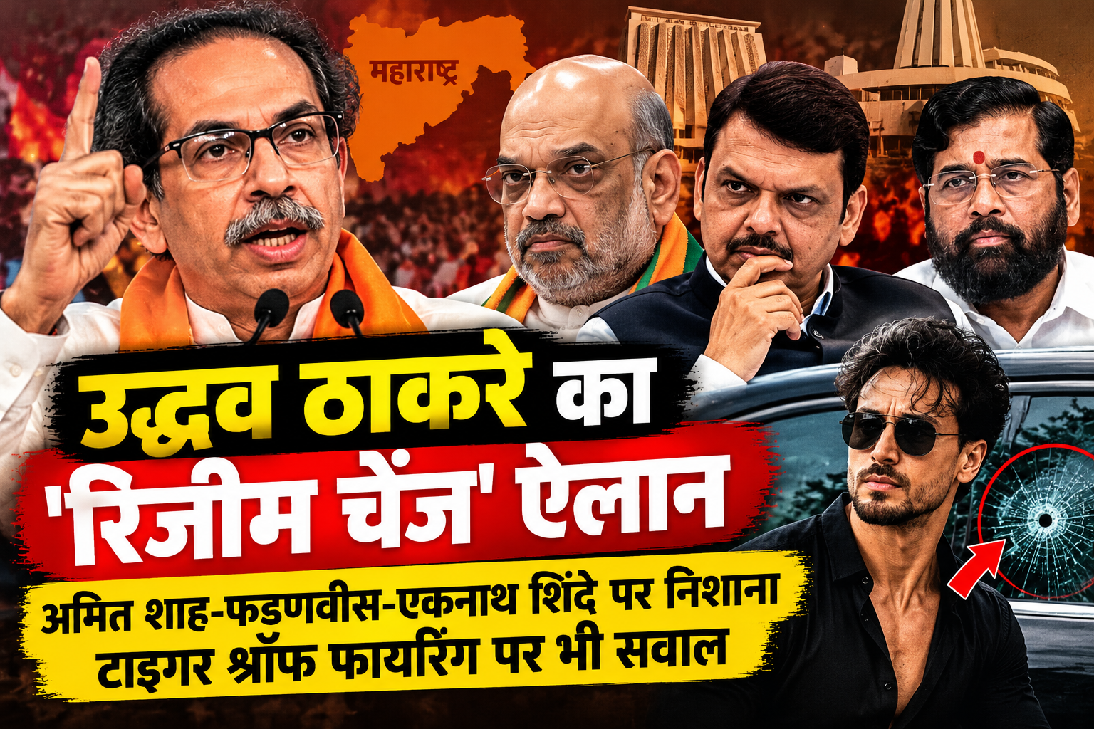 उद्धव ठाकरे ने अमित शाह और देवेंद्र फडणवीस को घेरा, बोले- महाराष्ट्र में होगा ‘रिजीम चेंज’; टाइगर श्रॉफ फायरिंग पर भी उठाए सवाल