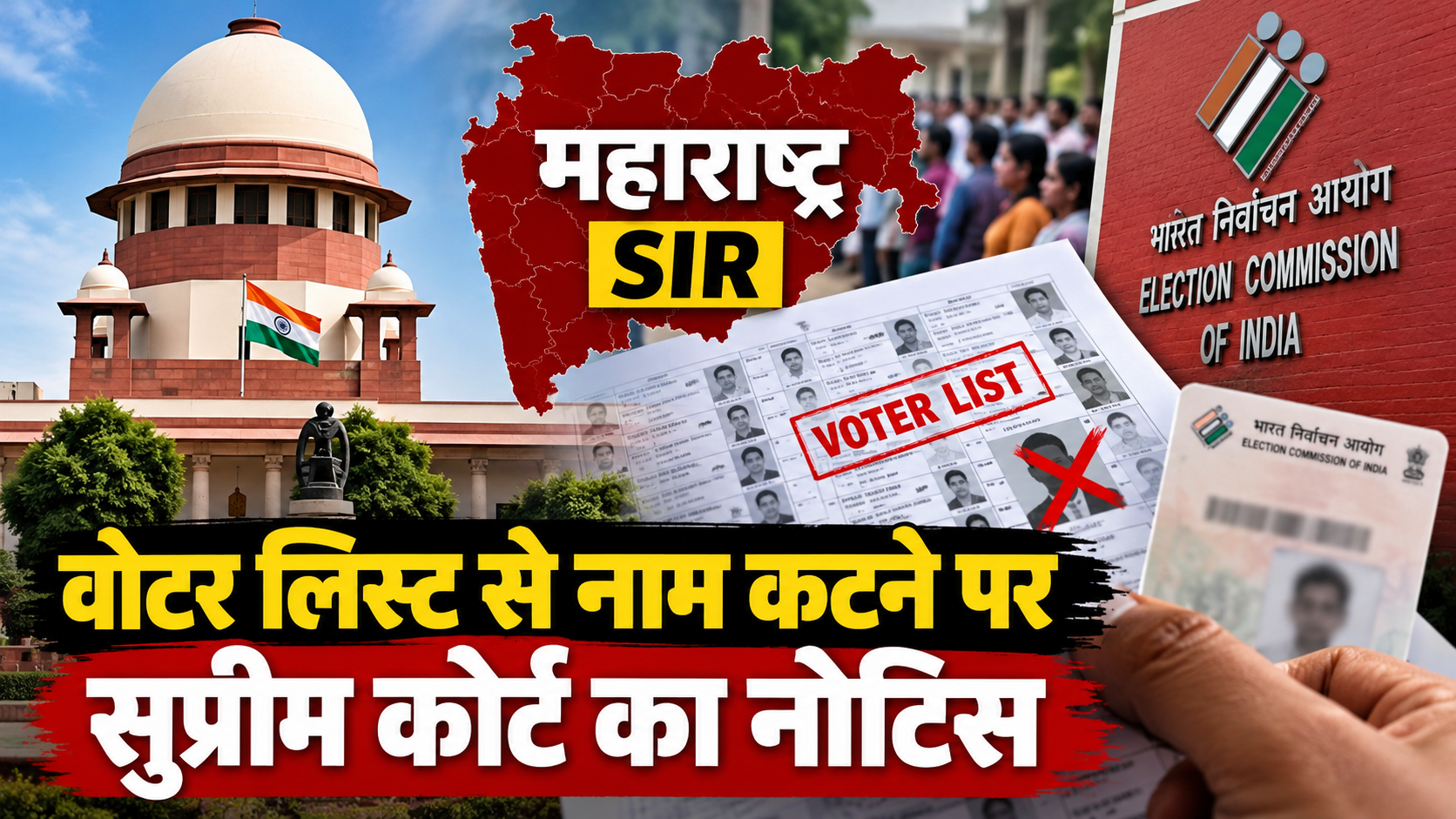 महाराष्ट्र SIR पर सुप्रीम कोर्ट सख्त, वोटर लिस्ट से नाम कटने के आरोपों पर चुनाव आयोग से मांगा जवा महाराष्ट्र SIR पर सुप्रीम कोर्ट सख्त, वोटर लिस्ट से नाम कटने के आरोपों पर चुनाव आयोग से मांगा जवा